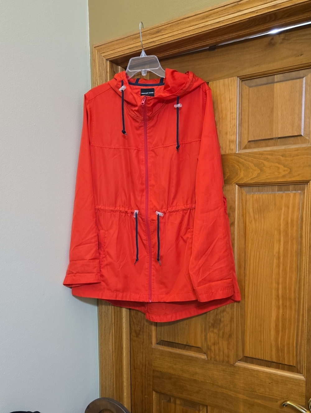 Lightweight Red Hooded Jacket